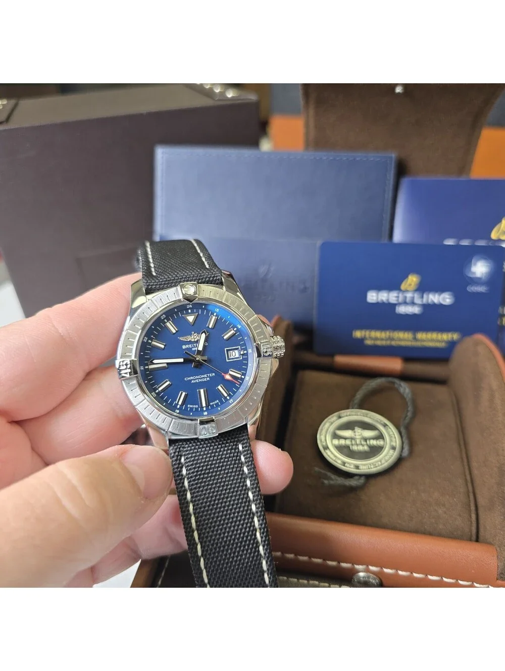 Breitling Avenger Automatic 43 Blue A17318101C1X1 Box, Booklet and Card. MINT